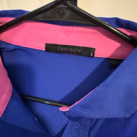 Greyson Blue and Pink Polo Shirt Golf - Picture 2 of 2